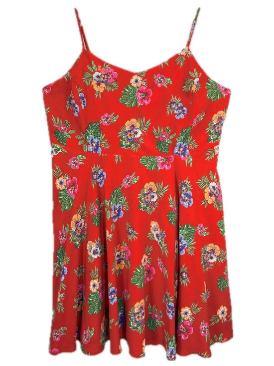 Old Navy Dresses & Skirts - Old Navy Tropical Hawaiian Floral Rayon Tank Slip Flowy Mini Sundress Size 2XL